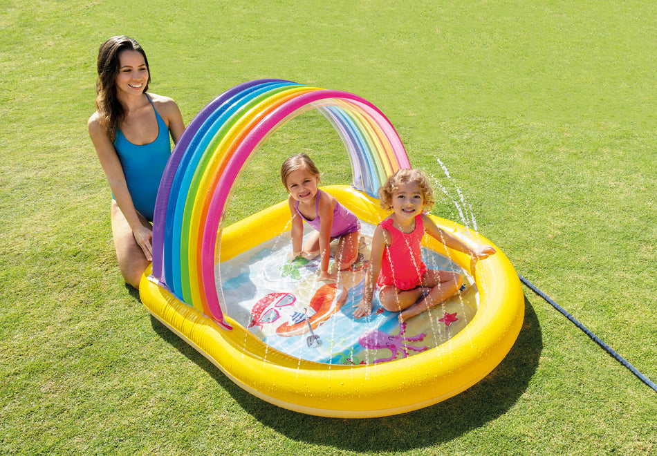 Intex regenboog zwembad met watersproeiers