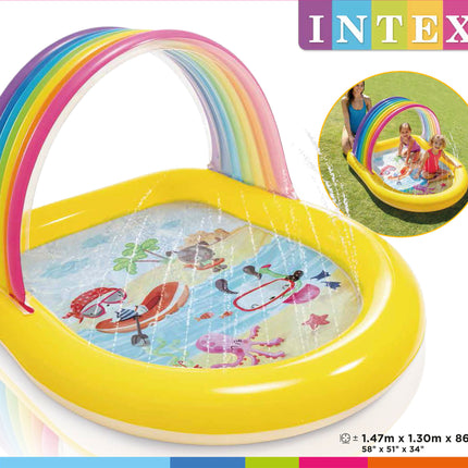 Intex regenboog zwembad met watersproeiers