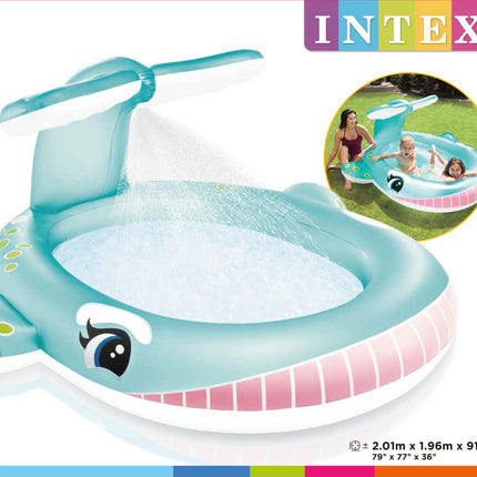 Intex Walschwimmbecken mit Wasserspaß 201 cm x 196 cm x 91 cm