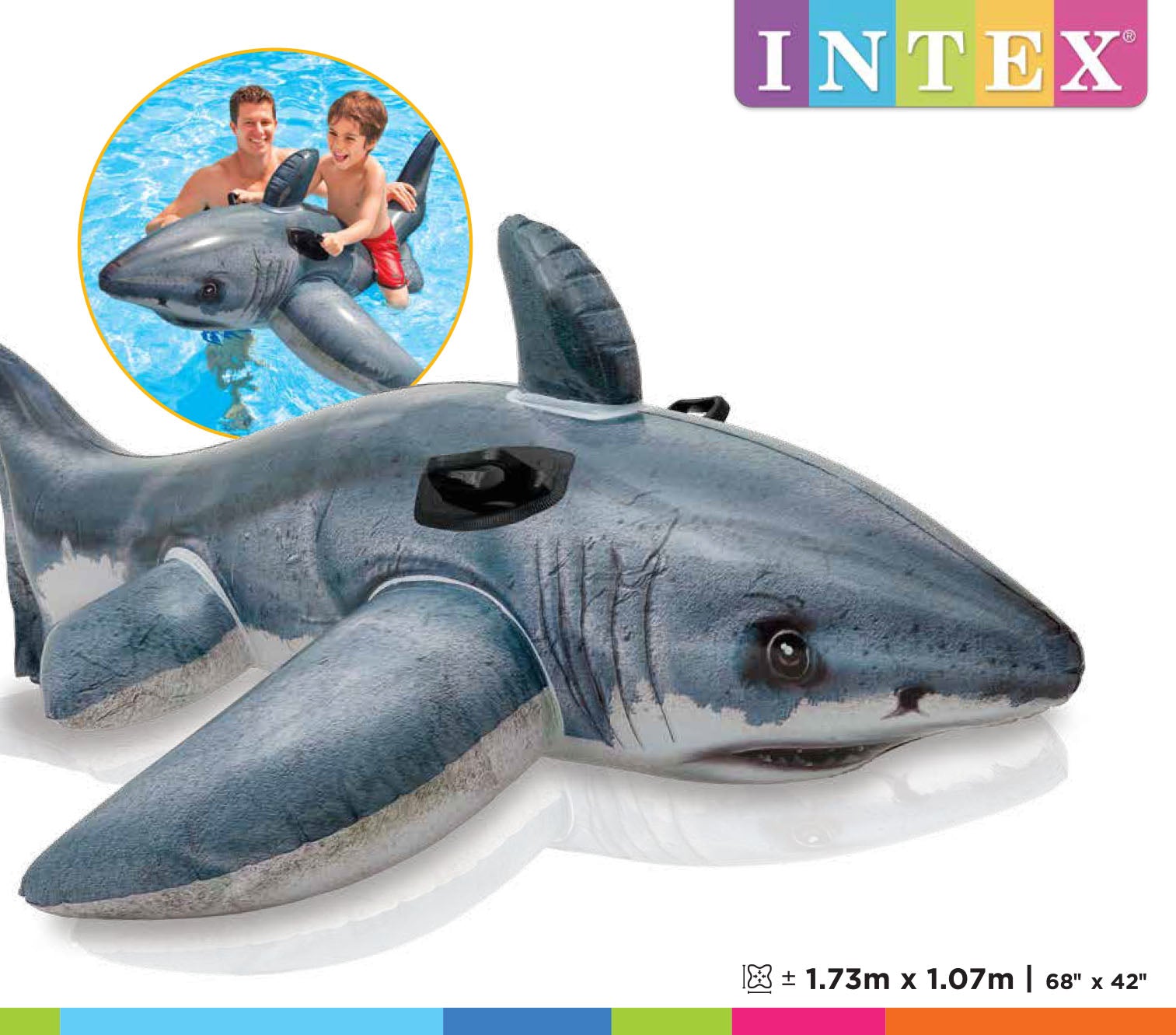 Intex aufblasbarer White Shark Grau/Weiß 
