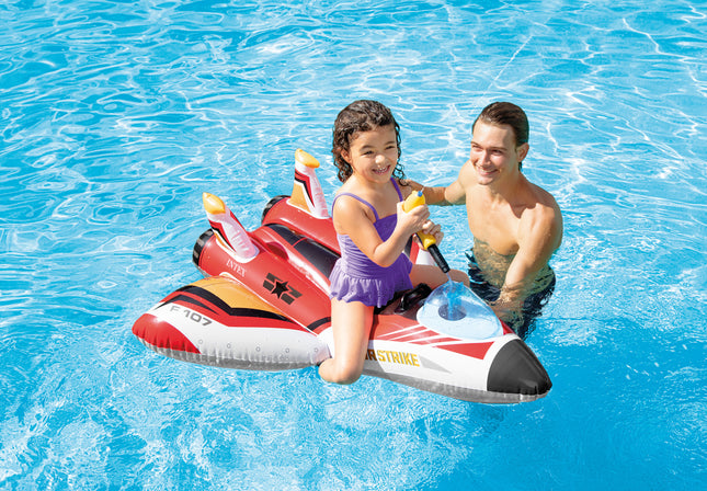 Intex aufblasbares Flugzeug mit Wasserpistole 117 cm - Rot