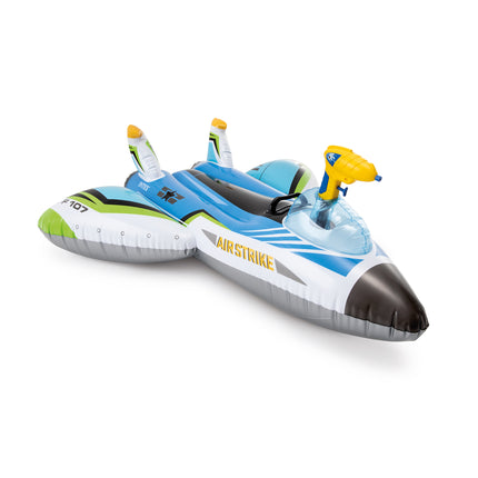 Intex opblaas vliegtuig met waterpistool 117 cm - Blauw