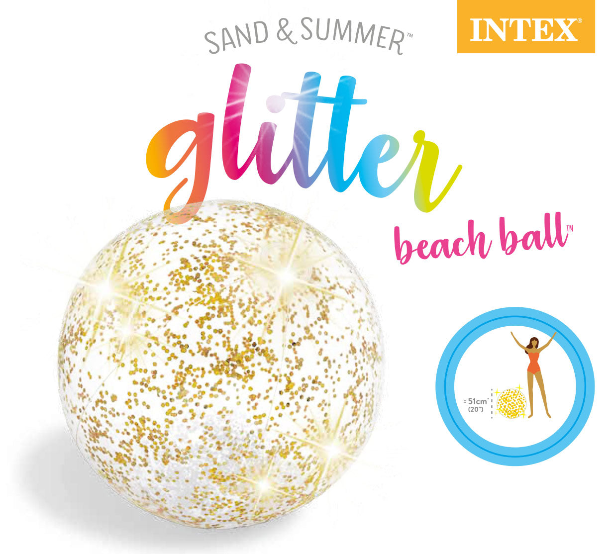 Ballon de plage Intex Glitter 51cm – Azzura Pool