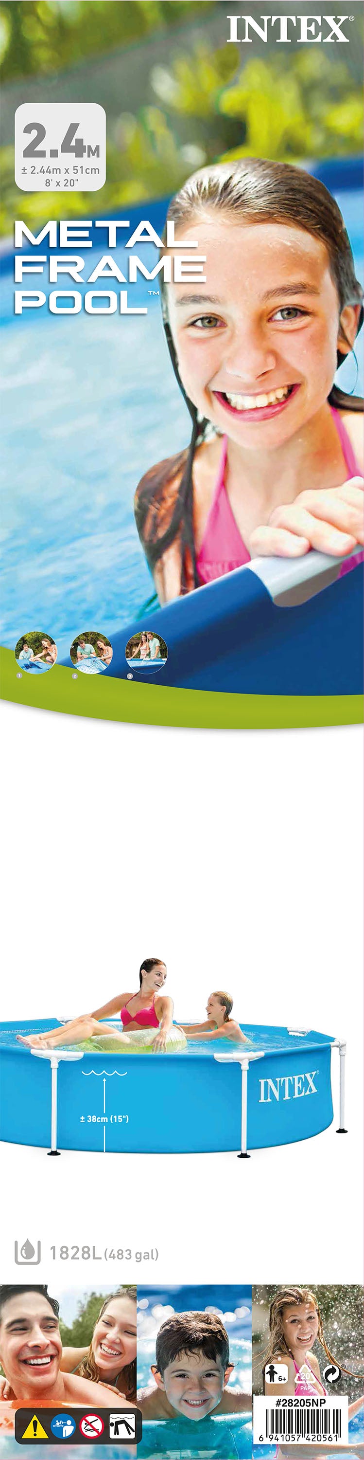 Intex Metallrahmenpool – Ø244 cm x 51 cm