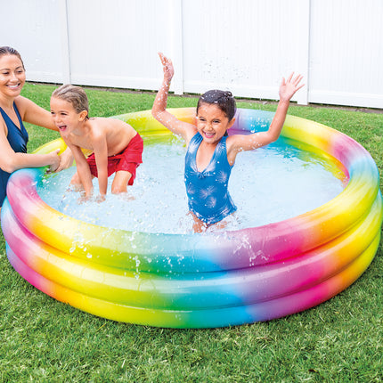 Intex opblaasbaar zwembad regenboog 168cm x 38cm