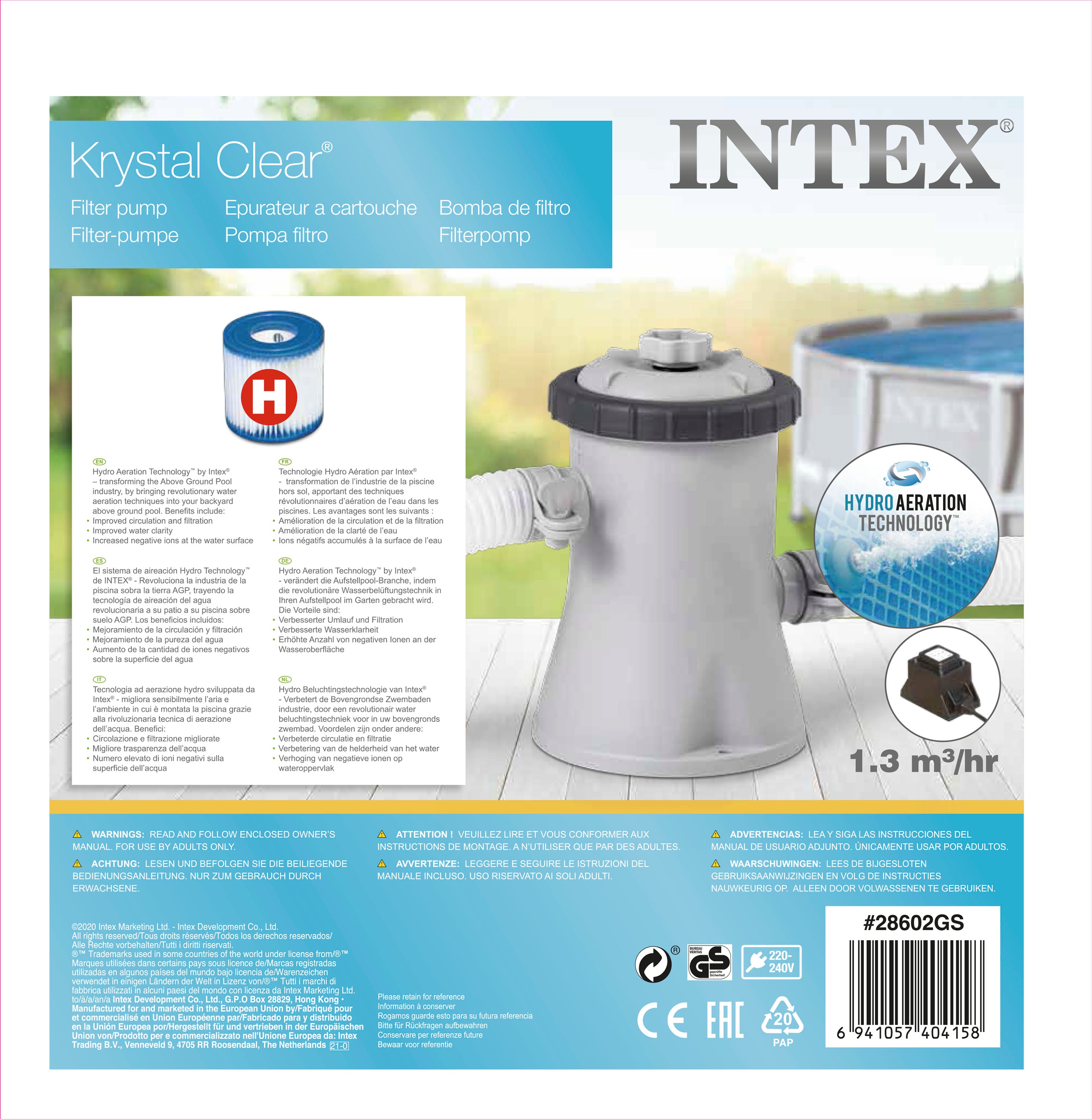 Intex Filterpomp 1250 liter 12 volt