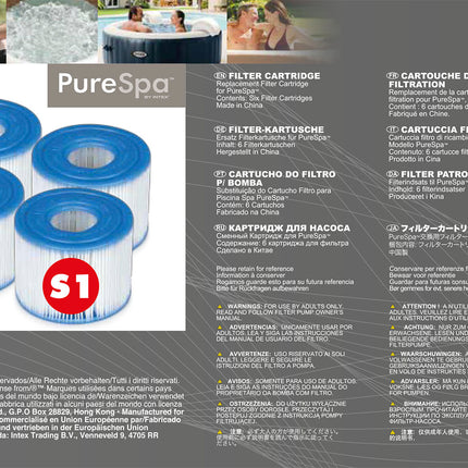 Intex filterpatroon S1 PureSpa 6 stuks