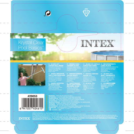 Intex wandborstel zwembad gebogen 40 cm lichtblauw/wit