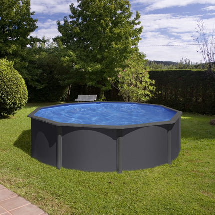 Zwembad Gre Louko staal grijs antraciet Ø480x122cm